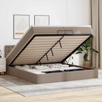 VidaXL Cadre de lit ottoman et matelas cappuccino 200x200cm similicuir