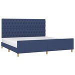 vidaXL Cadre de lit sans matelas avec tête de lit bleu 200x200cm tissu
