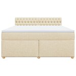 vidaXL Sommier à lattes de lit avec matelas Crème 180x200 cm Tissu