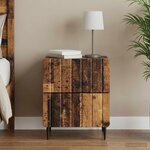 vidaXL Cabinet de chevet avec tiroir Bois ancien 43 x 34 5 x 49 5 cm