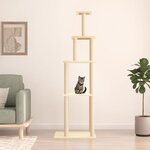 vidaXL Arbre à chat avec griffoirs en sisal crème 183 cm