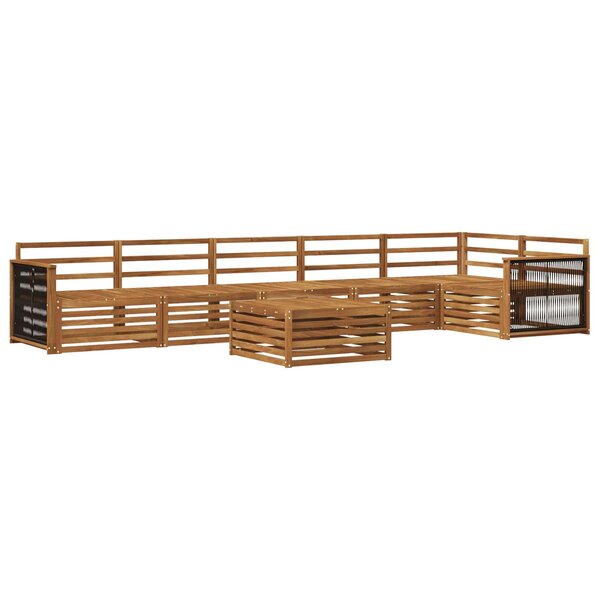 vidaXL Ensemble de canapés d'extérieur 7 Pièces Naturel