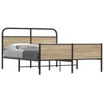 vidaXL Cadre de lit en métal sans matelas chêne fumé 180x200 cm