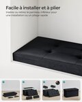 Banc de rangement 38 x 76 x 38 cm pouf en velours avec couvercle avec 2 boîtes séparateur amovible capacité de charge 300 kg pour couloir salon chambre 12_0004165