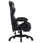 vidaXL Fauteuil de jeux vidéo avec repose-pied Gris et noir Similicuir