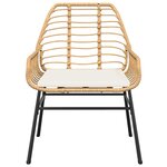 vidaXL Ensemble à manger jardin coussins 5Pièces marron poly rotin verre