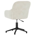 vidaXL Chaise pivotante de bureau Crème Velours