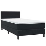 vidaXL Sommier à lattes de lit avec matelas et LED noir 90x210 cm velours