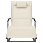 vidaXL Chaise longue textilène crème et gris