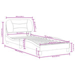 vidaXL Cadre de lit avec LED sans matelas gris foncé 90x190 cm tissu