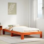 vidaXL Cadre de lit sans matelas cire marron 90x190 cm bois pin massif