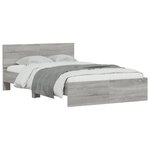 vidaXL Cadre de lit avec tête de lit et LED sonoma gris 140x200 cm