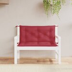 vidaXL Coussins de banc de jardin 2 Pièces rouge bordeaux tissu Oxford