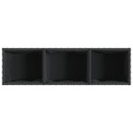 vidaXL Jardinières avec 3 pots 2 Pièces noir 105x30x32 cm résine tressée