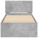 vidaXL Cadre de lit sans matelas avec tête de lit gris béton 90x200 cm