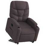 vidaXL Fauteuil inclinable électrique marron foncé tissu