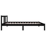 vidaXL Cadre de lit Noir Bois massif 90x200 cm