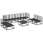 vidaXL Ensemble de canapé de jardin 9 Pièces Noir 70 x 70 x 32 cm