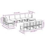 vidaXL Ensemble de canapé de jardin avec coussin 10 Pièces Noir Aluminium