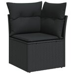 vidaXL Salon de jardin 5 Pièces avec coussins noir résine tressée