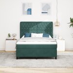 Lit avec sommier tapissier et matelas vidaXL Vert foncé 140x200 cm Velours