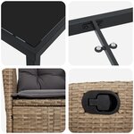 vidaXL Ensemble de Dîner de Jardin 5 Pièces avec Coussins Beige Poly Rattan
