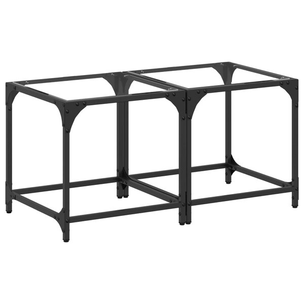 vidaXL Tables basses avec dessus en verre transparent 2 Pièces acier