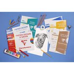 CLAIREFONTAINE - Pochette dessin - Papier a grain P.E.F.C - 24 x 32 - 12 feuilles - 224G - Blanc