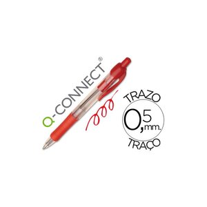 Stylo-bille rétractable 0.7mm encre classique clip grip préhension couleur encre rouge Q-CONNECT