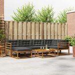 vidaXL Ensemble de canapés d'extérieur 7 Pièces Naturel et Anthracite