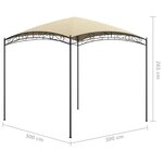 vidaXL Belvédère 3x3x2 65 m Crème 180 g/m²