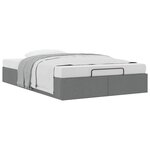 vidaXL Cadre de lit ottoman sans matelas gris foncé 120x190 cm tissu