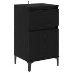 vidaXL Cabinet de chevet avec tiroir 2 Pièces Chêne noir 40 x 35 x 70 cm