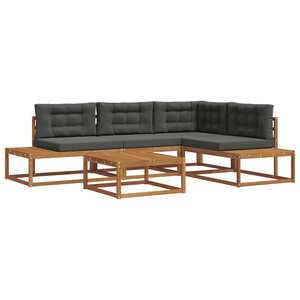 vidaXL Ensemble de canapés d'extérieur Naturel et Anthracite