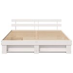 vidaXL Cadre de lit avec tiroir Blanc 200 x 200 cm Bois massif en pin