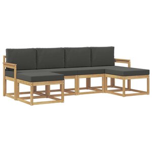 vidaXL Ensemble de canapés d'extérieur 6 Pièces Blanc et anthracite