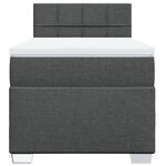 vidaXL Sommier à lattes de lit et matelas Gris foncé 90x190 cm Tissu