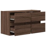 vidaXL Meuble TV mural avec lumières LED chêne marron 80x31x45 cm