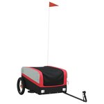 vidaXL Remorque de vélo noir et rouge 30 kg fer