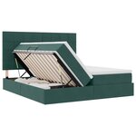 vidaXL Lit de rangement LED avec matelas Vert foncé 200 x 200 cm