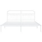 vidaXL Cadre de lit métal avec tête de lit blanc 183x213 cm