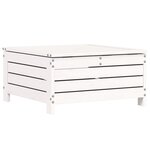 vidaXL Repose-pied de jardin avec coussin blanc bois de pin massif