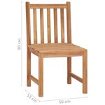 vidaXL Chaises de jardin lot de 6 Bois de teck solide