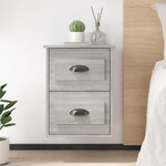 vidaXL Table de chevet murale sonoma gris 41 5x36x53 cm
