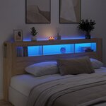 vidaXL Tête de lit à LED chêne sonoma 220x18 5x103 5cm bois ingénierie