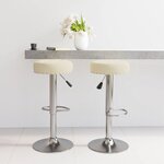 vidaXL Tabourets de bar lot de 2 crème tissu