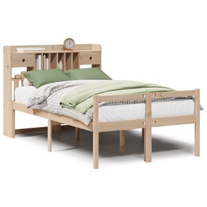vidaXL Lit bibliothèque sans matelas 135x190 cm bois de pin massif