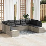 vidaXL Ensemble de canapé de jardin 9 Pièces Gris clair 289 x 209 x 85 cm