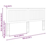vidaXL Tête de lit Chêne fumé 180 cm Bois d'ingénierie