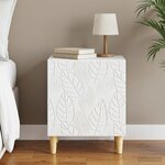 vidaXL Table de chevet Blanc 43 x 34 5 x 50 cm Bois d'ingénierie